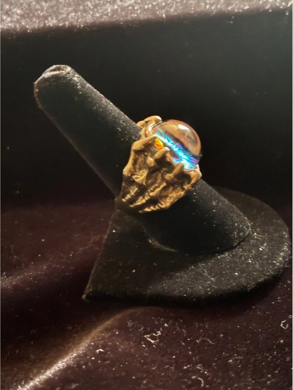 Steampunk Dragon Eye Ring with Split Open-Back Band (Fits US Sizes 8.5-10)